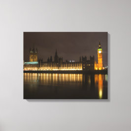 Big Ben en het parlement 's nachts Canvas Afdruk