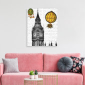 Big Ben en  Hot Air-ballonnen Canvas Afdruk (Insitu (Woonkamer))