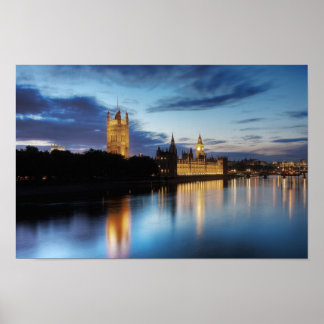 Big Ben en Palace van Westminster 's nachts Poster