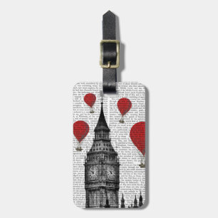 Big Ben en Red Hot Air-ballonnen Bagagelabel