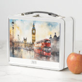 Big Ben en rode bus in Londen (In situ)