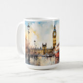Big Ben en rode bus in Londen Koffiemok (Voorkant links)
