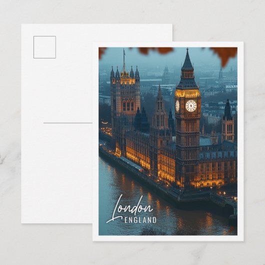 Big Ben Houses of Parliament Londen Verenigd Konin Briefkaart (Voorkant / Achterkant)