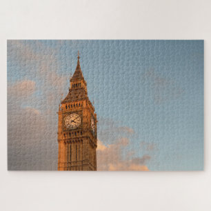 Big Ben in Londen tegen een hemel met wat wolken Legpuzzel