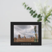 Big Ben in London Black text briefkaart (Staand voorkant)