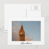 Big Ben in London White text briefkaart (Voorkant / Achterkant)