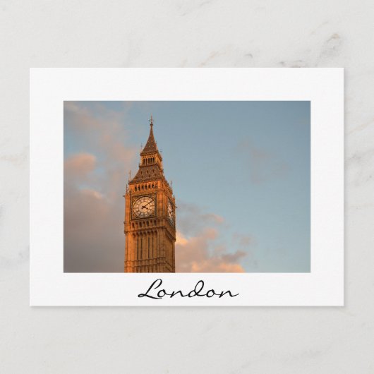 Big Ben in London White text briefkaart (Voorkant)