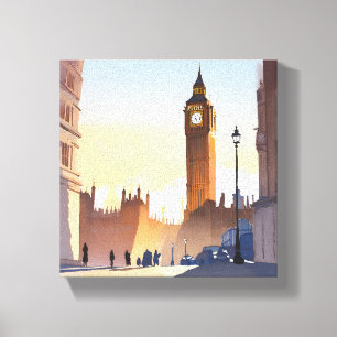 Big Ben-klokkentoren Londen Engeland VK Canvas Afdruk
