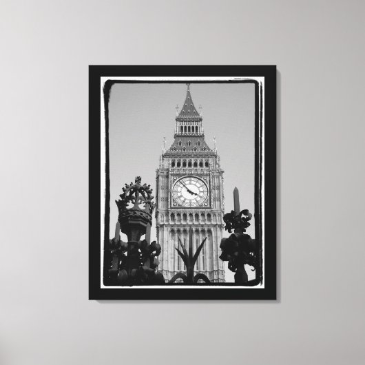 "Big Ben"-kloktoren in Westminster Palace Canvas Afdruk (Voorkant)
