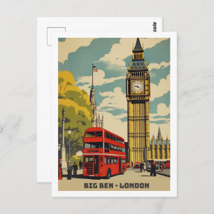 Big Ben Londen beroemd Vintage Travel Place Briefkaart