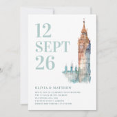 Big Ben / Londen bestemming bruiloft + QR foto Kaart (Voorkant)