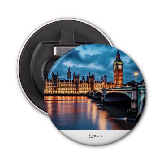 Big Ben, Londen. Button Flesopener (Voorkant)