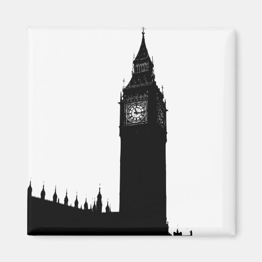 Big Ben Londen Engeland silhouet grafisch Magneet (Voorkant)
