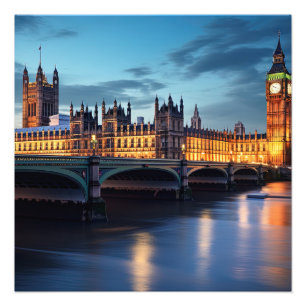 Big Ben, Londen. Foto Afdruk