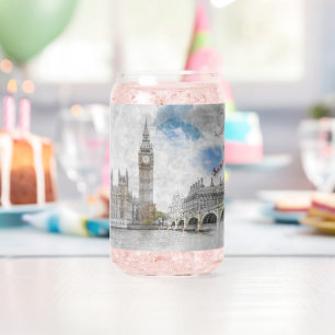 Big Ben Londen Glazen Kan   Artistiek UK Reis 