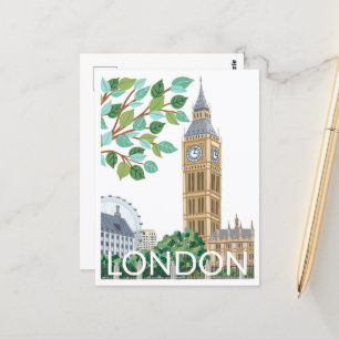 Big Ben Londen Illustratie Briefkaart