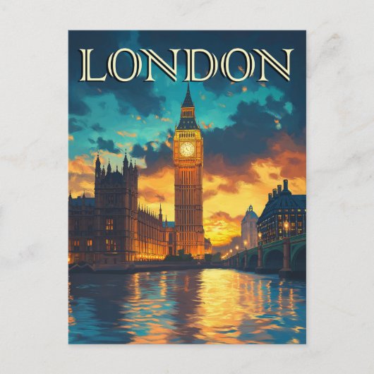 Big Ben, Londen Reizen Briefkaart (Voorkant)