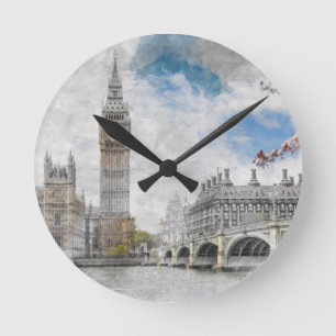 Big Ben, Londen, Verenigd Koninkrijk Ronde Klok