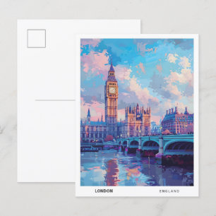 Big Ben Londen Verenigd Koninkrijk Vintage Travel Briefkaart
