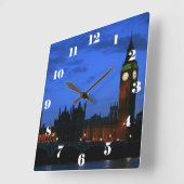 Big Ben London at night with numbers Vierkante Klok (Hoek)