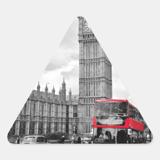 Big Ben London Driehoek Sticker (Voorkant)
