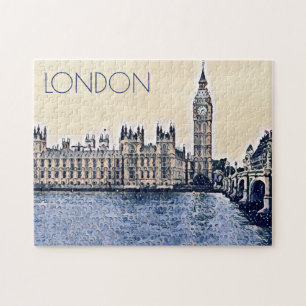 Big Ben London Waterverf art Legpuzzel