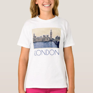 Big Ben London Waterverf art T-shirt