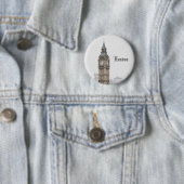 Big Ben London (Waterverf) Ronde Button 5,7 Cm (In situ)