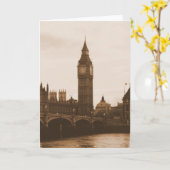 Big Ben - Londres - Thames - Carte de voeux (Fleur jaune)
