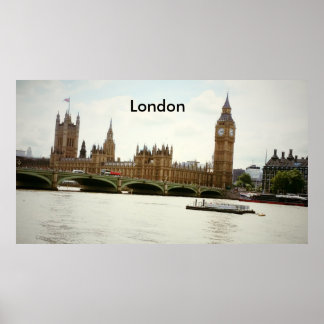 Big Ben Parliament en Thames Poster