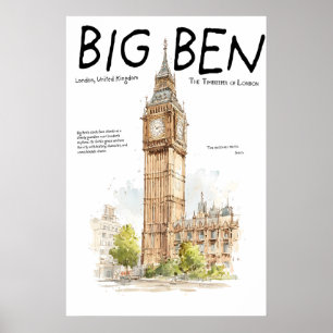 Big Ben Poster Londense Klokkentoren Verenigd Ko