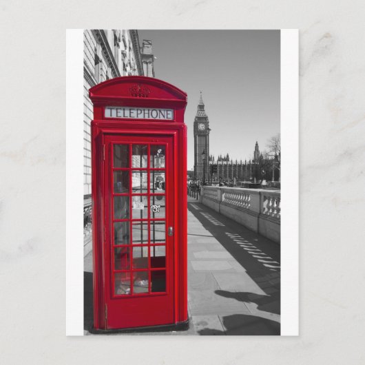 Big Ben Red-telefooncel Briefkaart (Voorkant)