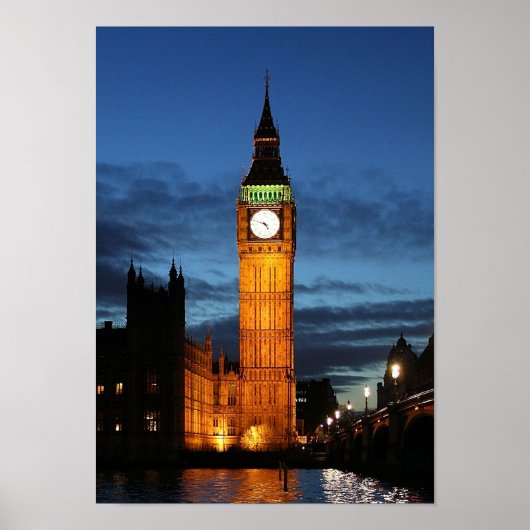 Big Ben 's nachts Poster (Voorkant)
