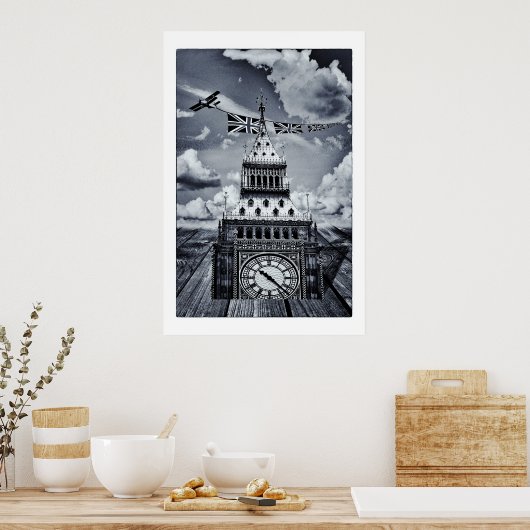 Big Ben Surreal British Art, London Poster (Keuken)