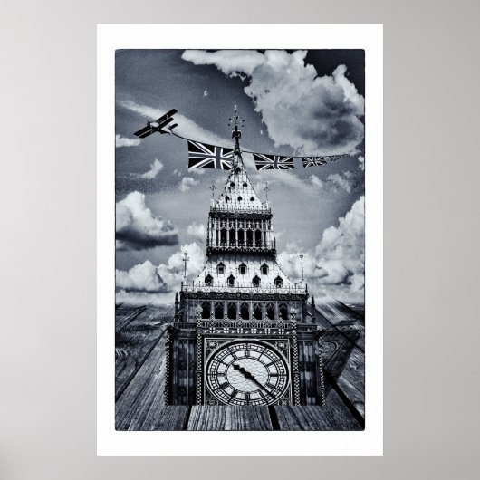 Big Ben Surreal British Art, London Poster (Voorkant)