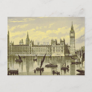 Big Ben Thames Westminster 1800 van het Londense p Briefkaart