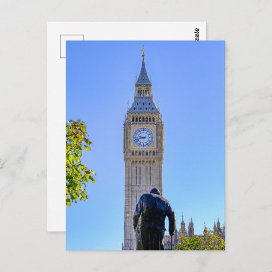 "Big Ben" Westminster, Briefkaart in Londen, Veren (Voorkant / Achterkant)
