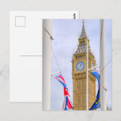 "Big Ben" Westminster, Briefkaart in Londen, Veren (Voorkant / Achterkant)