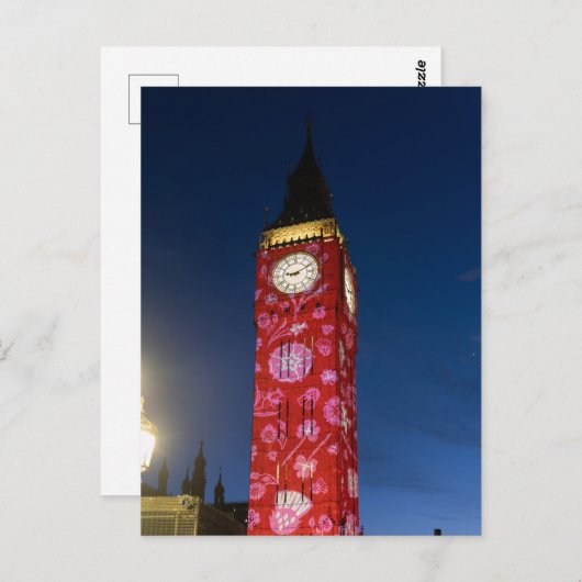 "Big Ben" Westminster, Briefkaart in Londen, Veren (Voorkant / Achterkant)