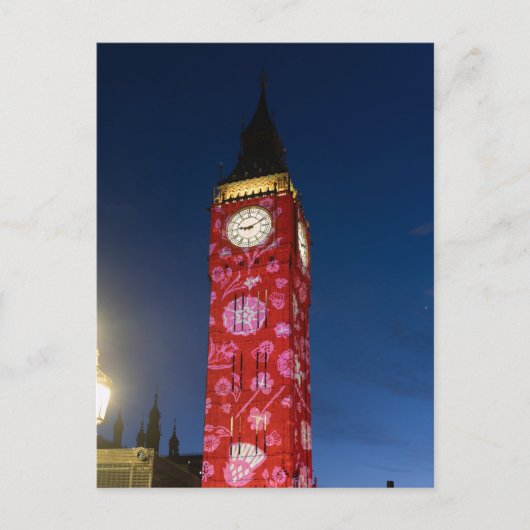 "Big Ben" Westminster, Briefkaart in Londen, Veren (Voorkant)