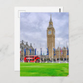 "Big Ben" Westminster, Briefkaart in Londen, Veren (Voorkant / Achterkant)
