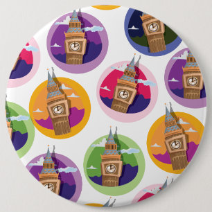 Big Ben Westminster Clock Tower Ronde Button 6,0 Cm