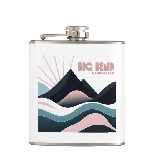 Big Bend National Park Gekleurde heuvels Heupfles (Voorkant)