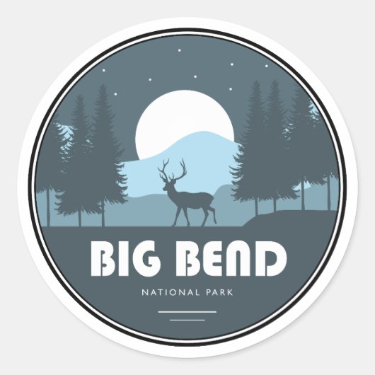 Big Bend National Park Herten Ronde Sticker (Voorkant)