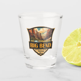 Big Bend National Park Illustratie Retro Badge Shot Glas