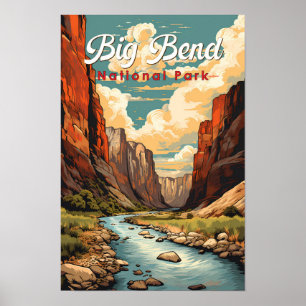Big Bend National Park Illustratie Retro Poster