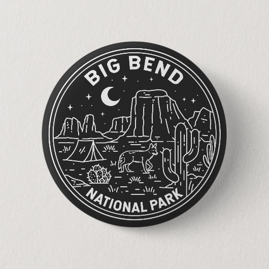 Big Bend National Park Monoline Ronde Button 5,7 Cm (Voorkant)