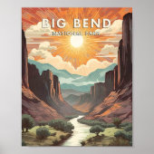 Big Bend National Park Poster Art Print, Retro Nat (Devant)