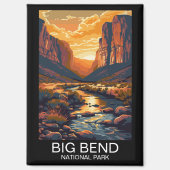  Big Bend National Park Retro Reizen Magneet (Voorkant)