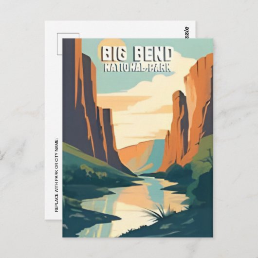 Big Bend National Park Texas Chihuahuan Briefkaart (Voorkant / Achterkant)